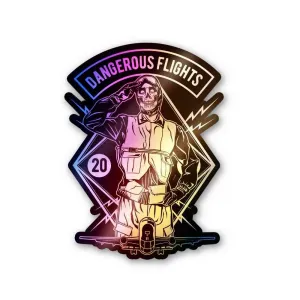 Dangerous flights Holographic Stickers